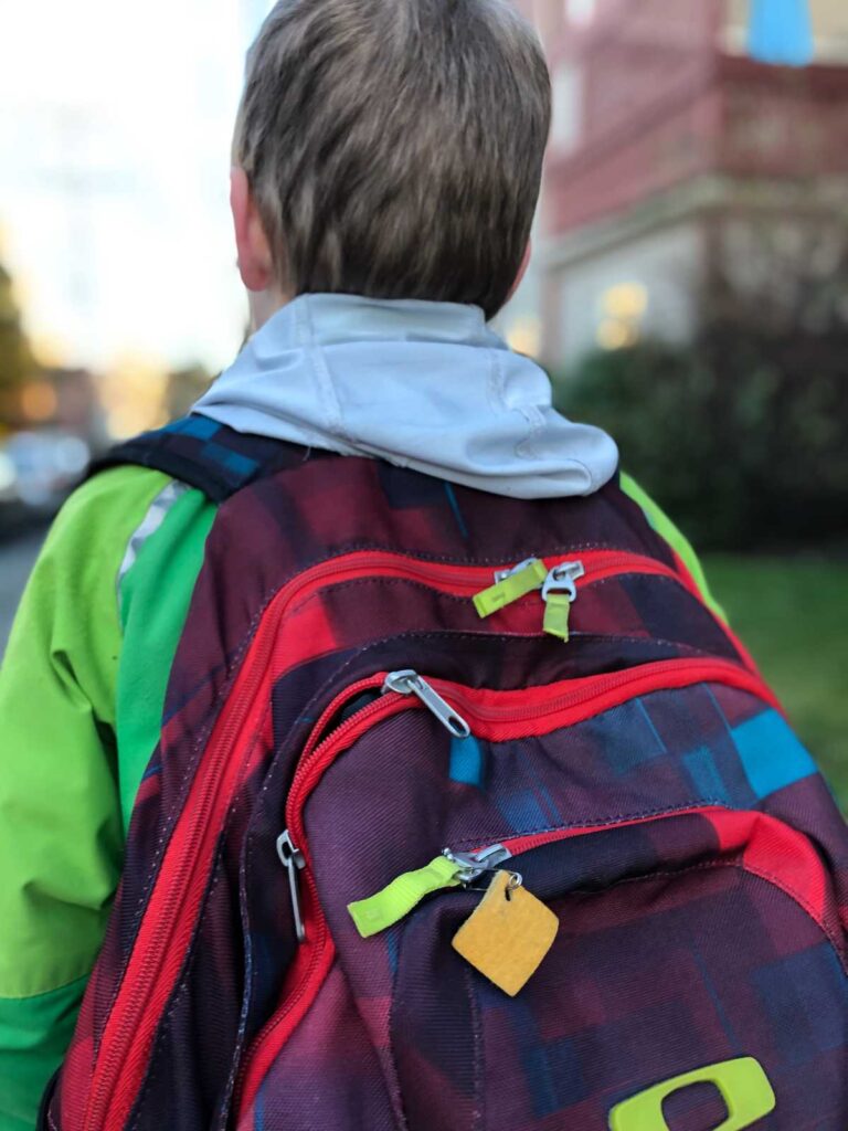 moose hide patch on backpack